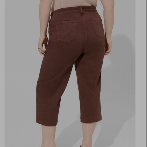 Torrid‎ Crop Wide Leg Stretch Twill Hugh Rise Pant Size Plus 24 NWT - Picture 2 of 12